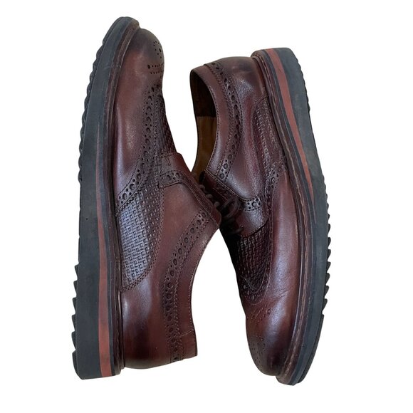 Belvedere Luis Mens Wingtip Dress Shoes Brown Leather Size 11 M Made In Brazil - Picture 6 of 8